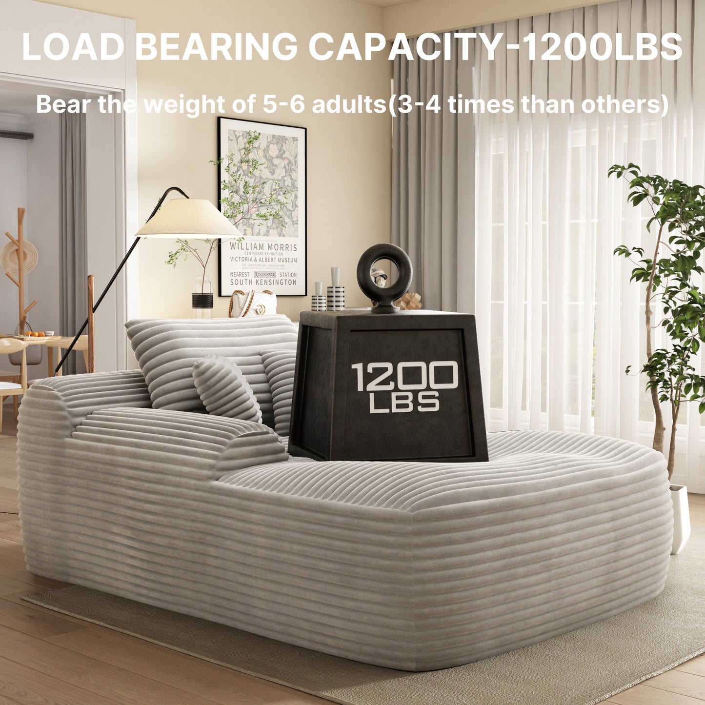 67" Single Chaise Lounge,White
