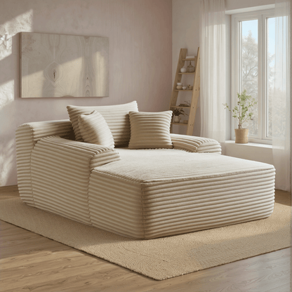 67" Single Chaise Lounge,Beige