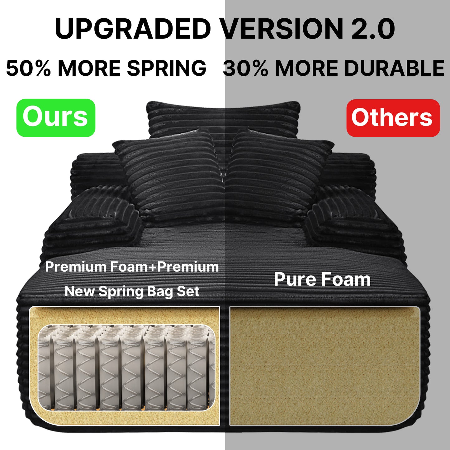 67" Single Chaise Lounge,Black